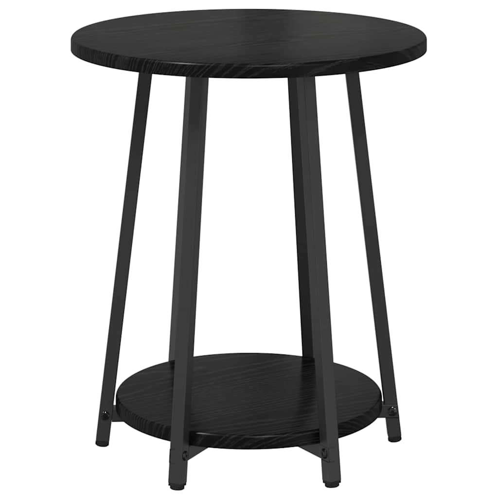 Sidebordssæt med hylde 2 pcs Sort eg