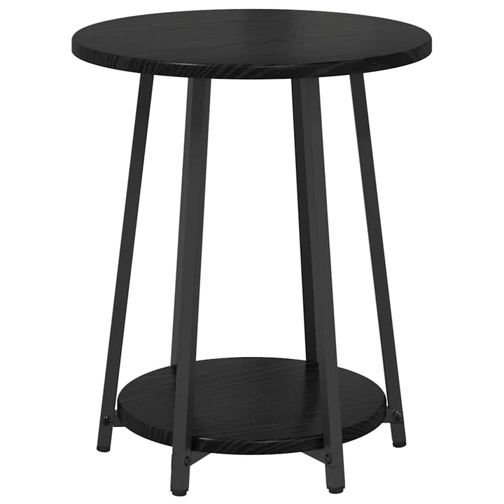 Sidebordssæt med hylde 2 pcs Sort eg