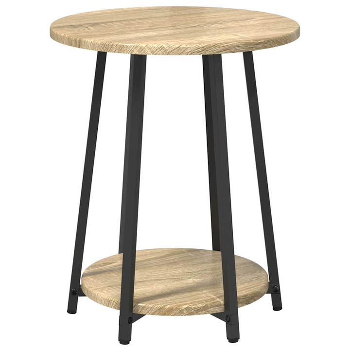 Sidebordssæt med hylde 2 pcs Sonoma Eg og Sort