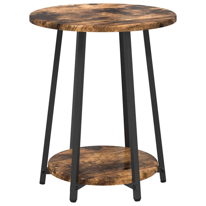 Sidebordssæt med hylde 2 pcs Røget Eg og Sort