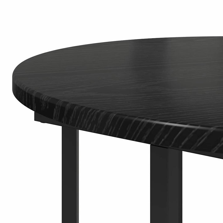 Sidebordssæt med hylde 2 pcs Sort eg
