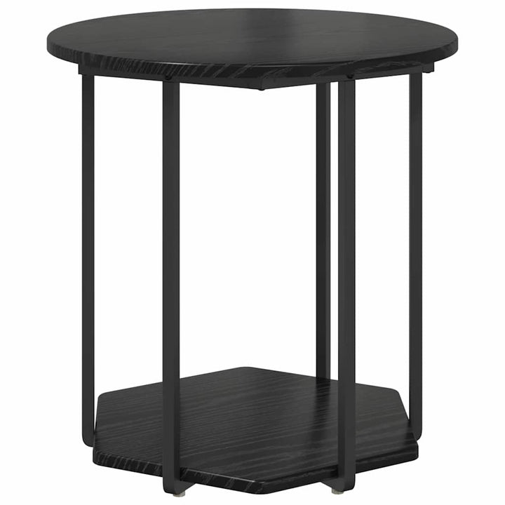 Sidebordssæt med hylde 2 pcs Sort eg