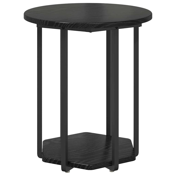 Sidebordssæt med hylde 2 pcs Sort eg