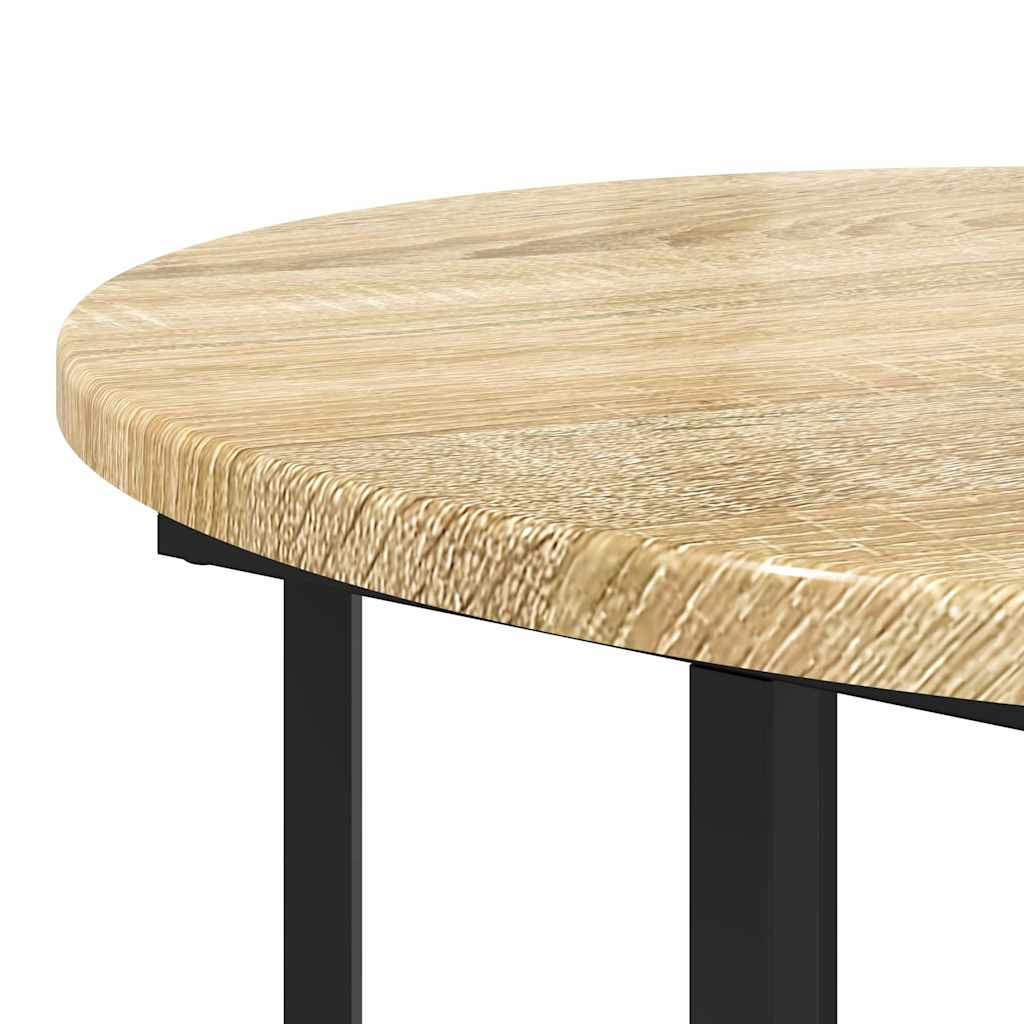 Sidebordssæt med hylde 2 pcs Brun