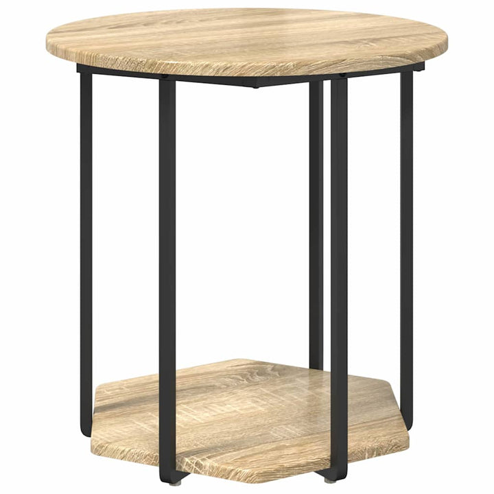 Sidebordssæt med hylde 2 pcs Brun