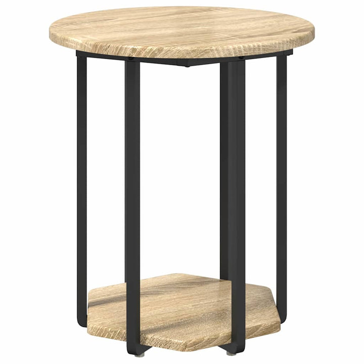 Sidebordssæt med hylde 2 pcs Brun
