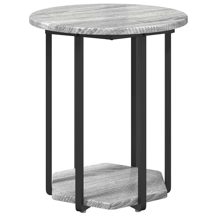 Sidebordssæt med hylde 2 pcs Grå