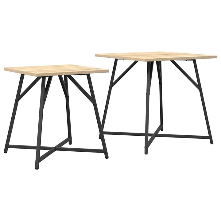 Sidebordssæt 2 pcs Sonoma Eg og Sort
