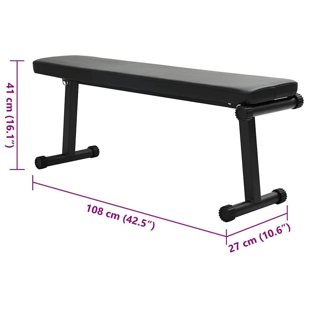 Vægtbænk Sort 108 x 27 x 41 cm Pulverlakeret stål