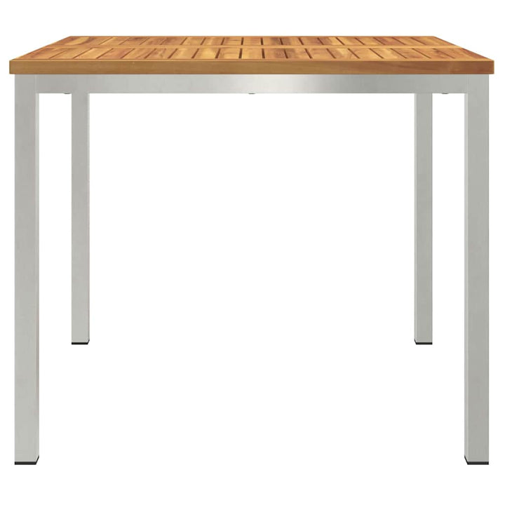 Spisebord 90x90x75 cm Massiv akacietræ og rustfrit stål