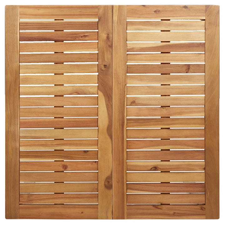 Spisebord 90x90x75 cm Massiv akacietræ og rustfrit stål