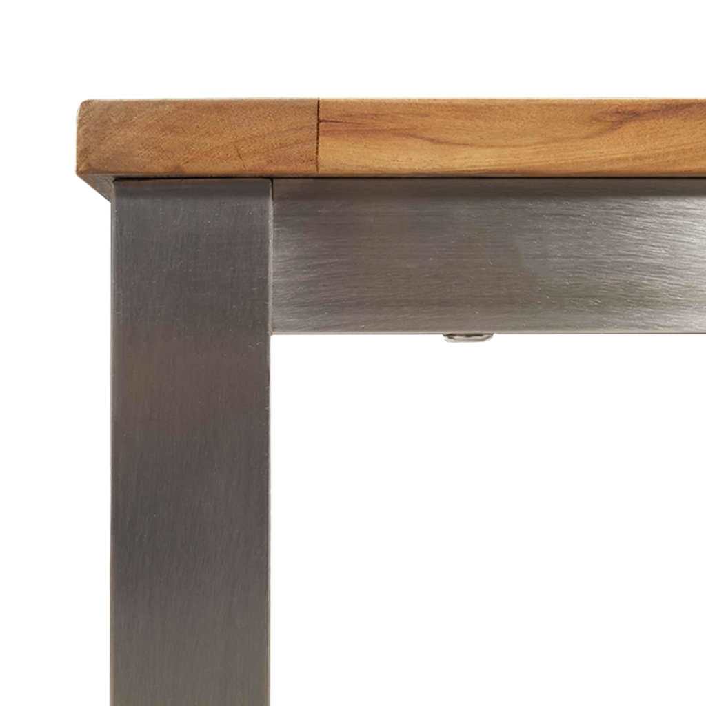 Spisebord 150x90x75 cm Massiv akacietræ og rustfrit stål