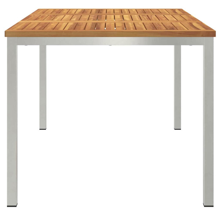 Spisebord 150x90x75 cm Massiv akacietræ og rustfrit stål