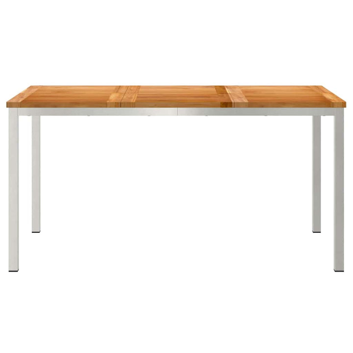 Spisebord 150x90x75 cm Massiv teaktræ og rustfrit stål