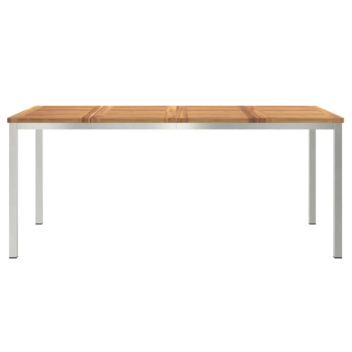 Spisebord 180x90x75 cm Massiv akacietræ og rustfrit stål
