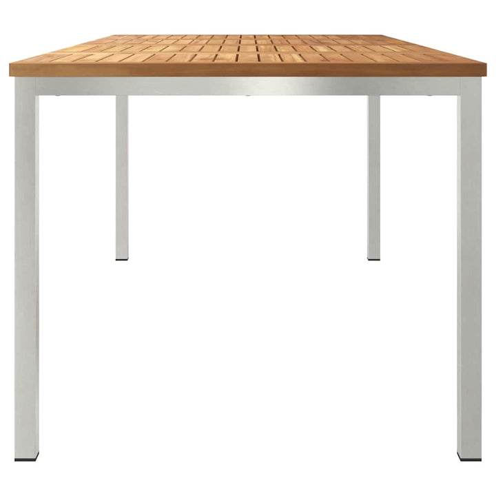 Spisebord 180x90x75 cm Massiv teaktræ og rustfrit stål