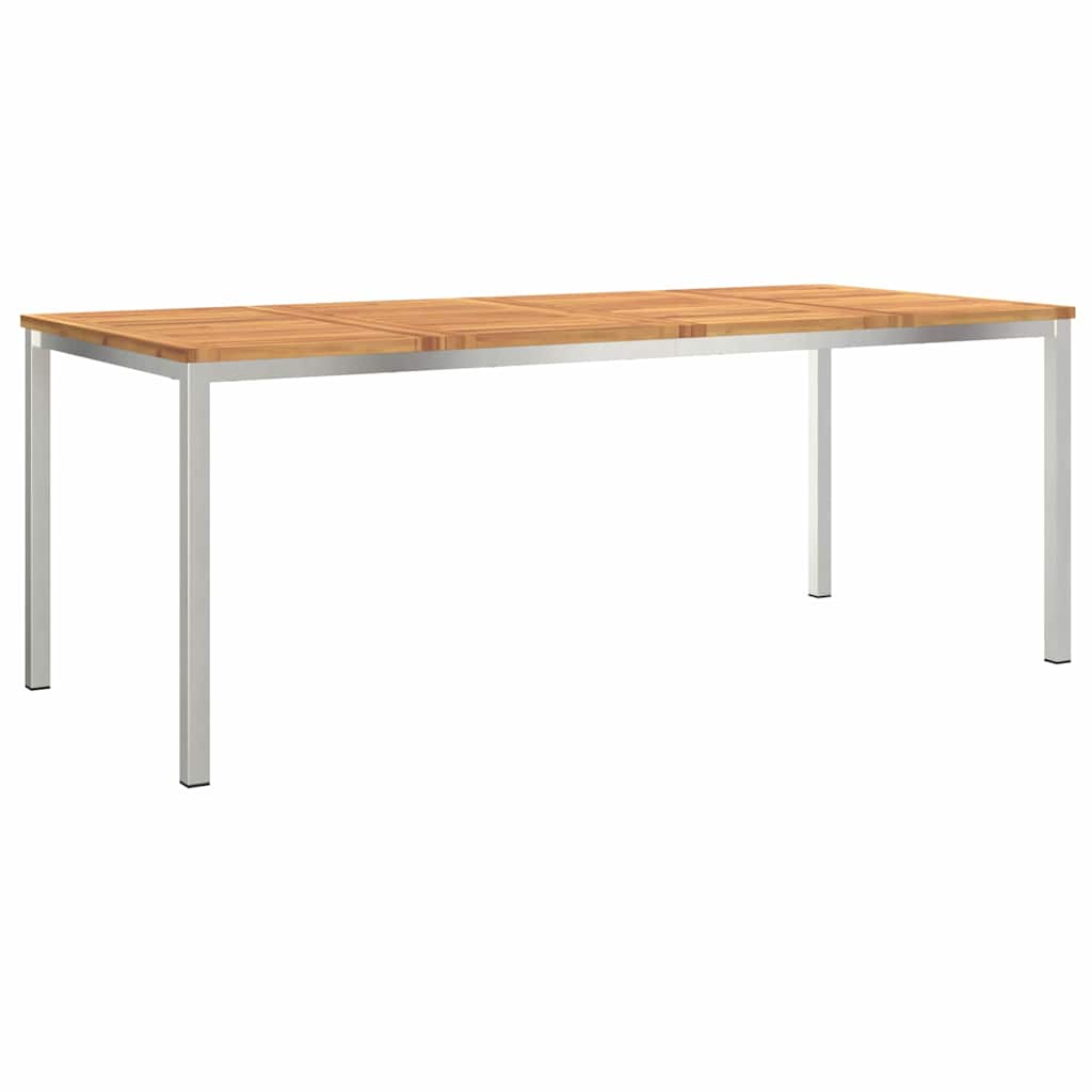 Spisebord 200x90x75 cm Massiv akacietræ og rustfrit stål