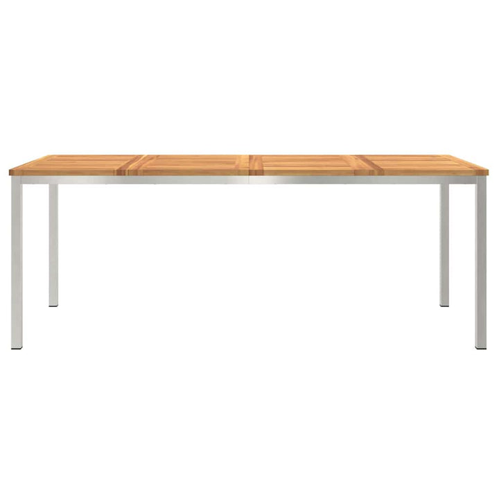 Spisebord 200x90x75 cm Massiv akacietræ og rustfrit stål