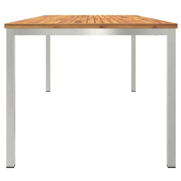 Spisebord 200x90x75 cm Massiv akacietræ og rustfrit stål