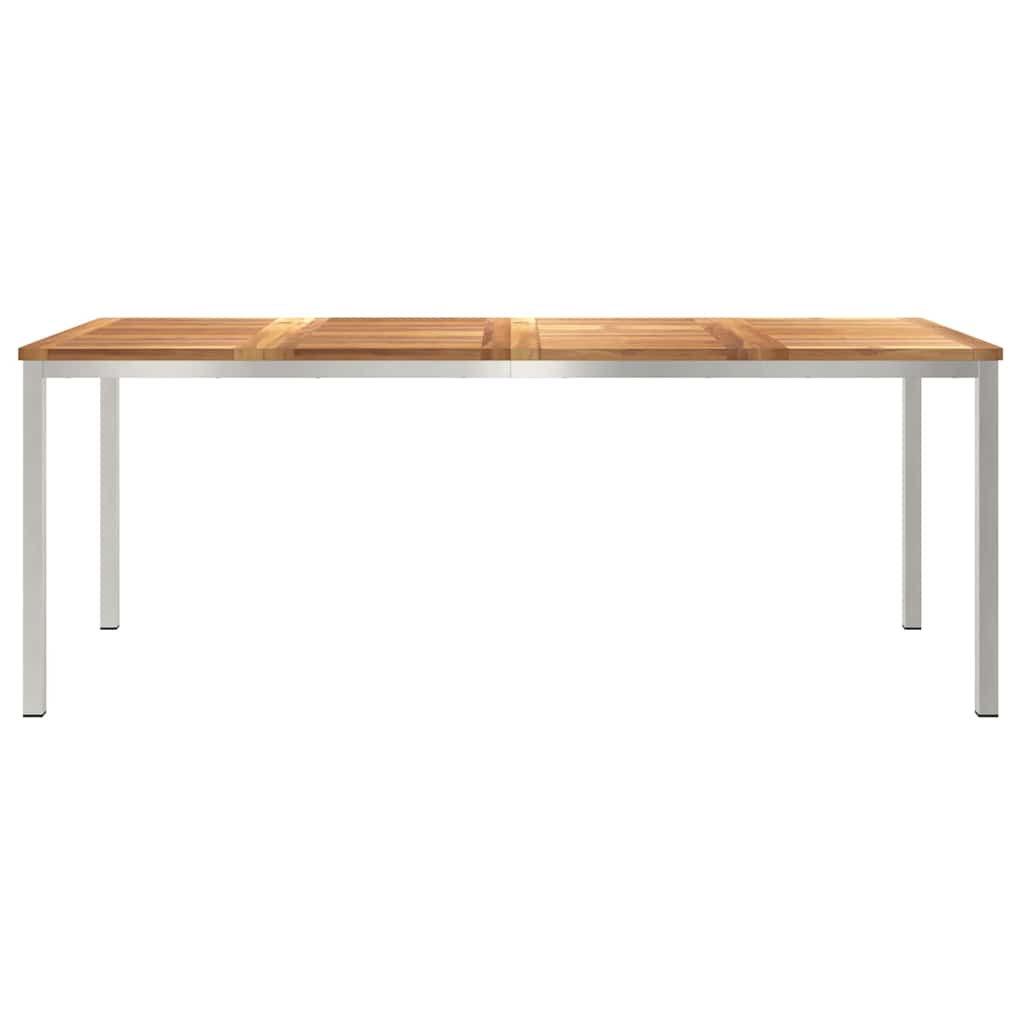 Spisebord 200x90x75 cm Massiv teaktræ og rustfrit stål