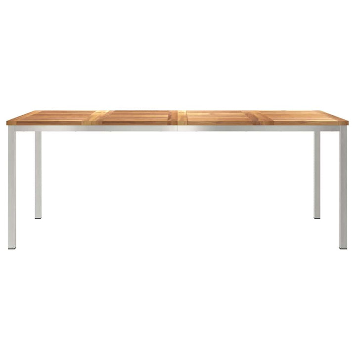 Spisebord 200x90x75 cm Massiv teaktræ og rustfrit stål