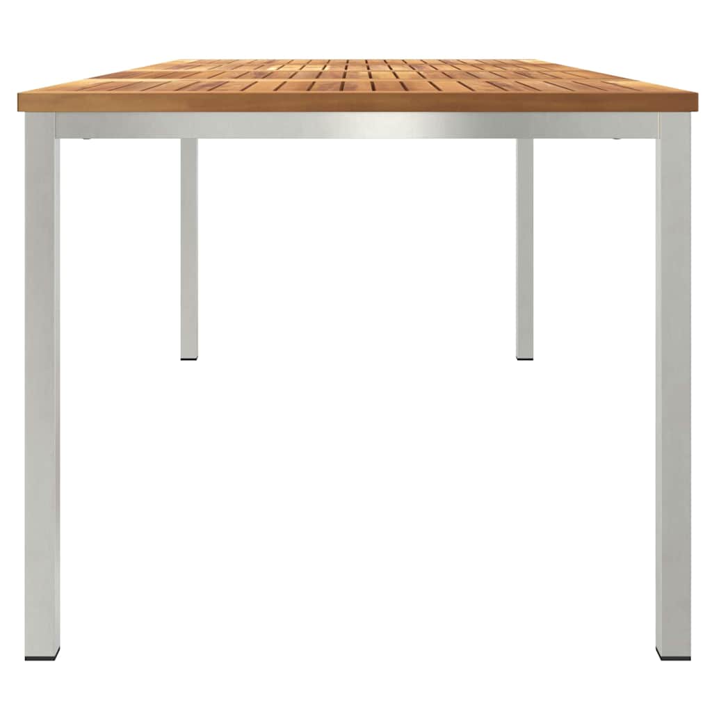 Spisebord 200x90x75 cm Massiv teaktræ og rustfrit stål