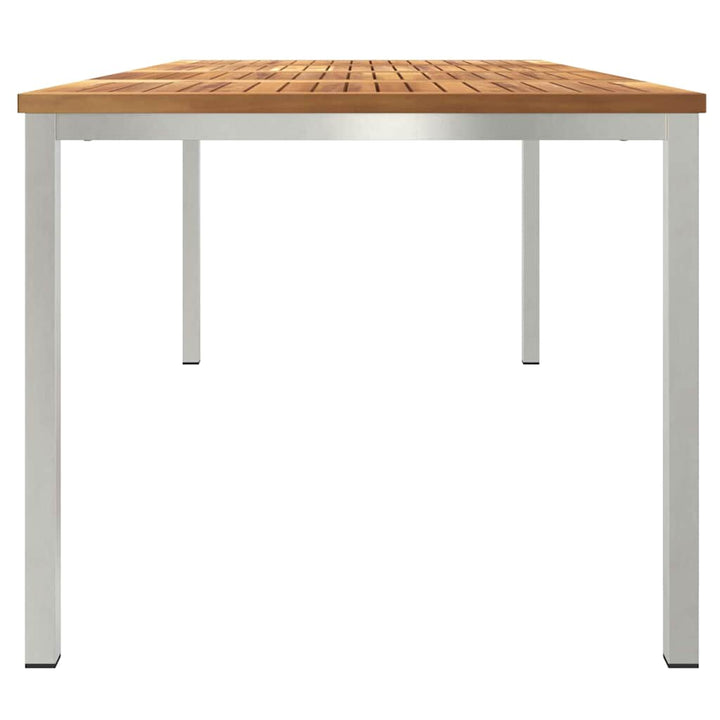 Spisebord 200x90x75 cm Massiv teaktræ og rustfrit stål
