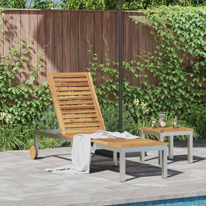 Solstol Olie Naturlig 205 x 53 x 100 cm Massivt Akacietræ