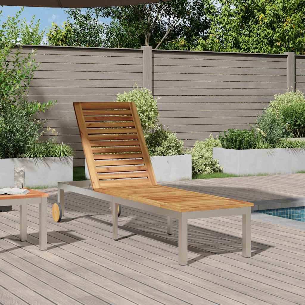 Solstol Olie Naturlig 205 x 53 x 100 cm Massivt Akacietræ