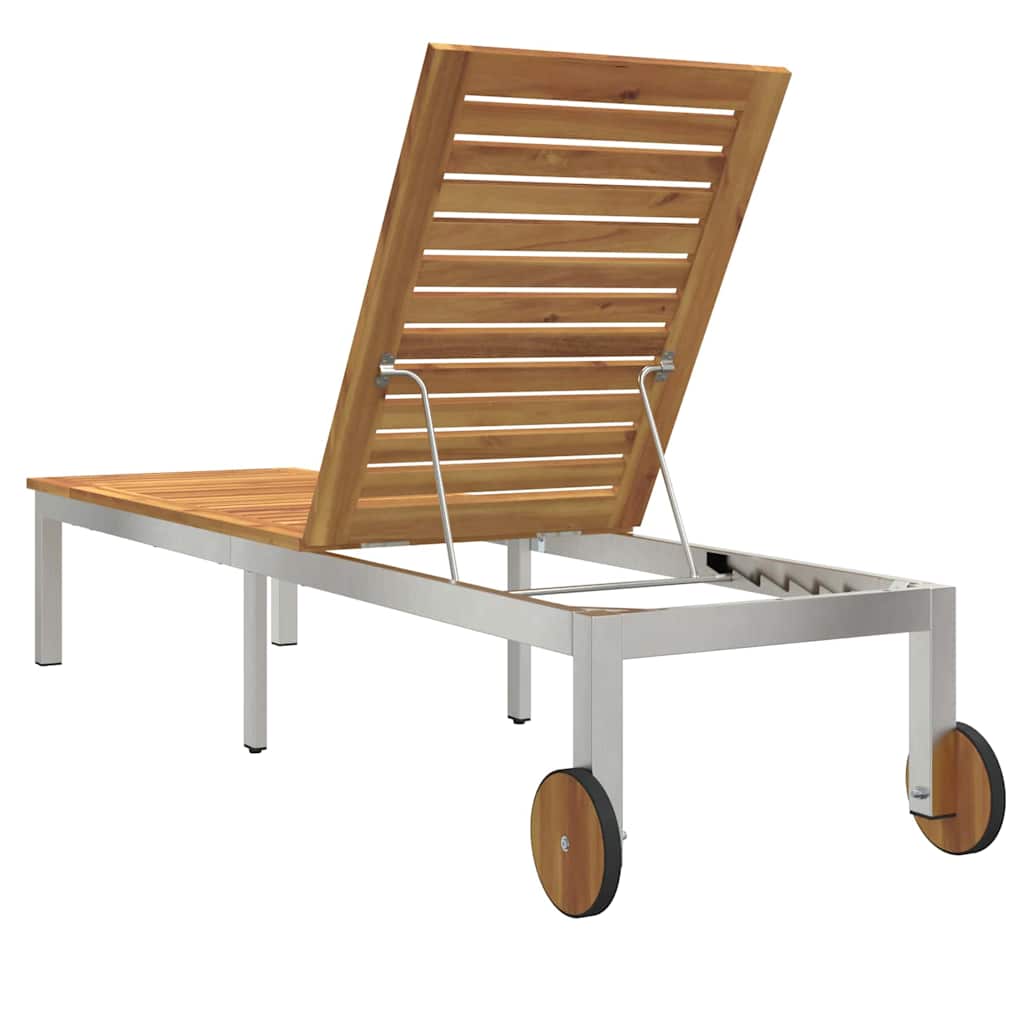 Solstol Olie Naturlig 205 x 53 x 100 cm Massivt Akacietræ