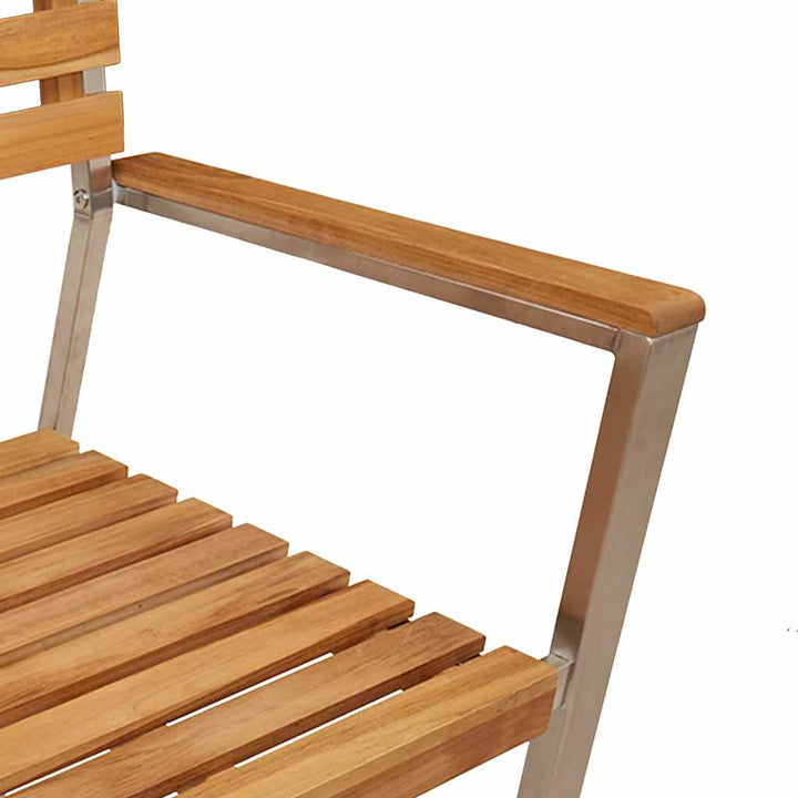 Have Stol 2 pcs Massiv teaktræ og rustfrit stål