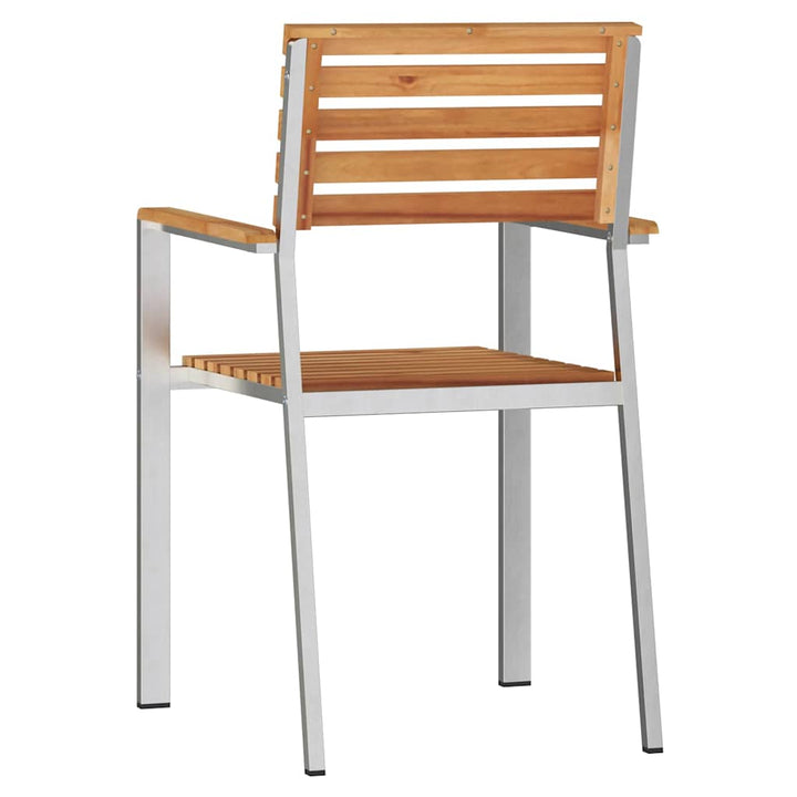 Have Stol 4 pcs Massiv Teaktræ og Rustfrit Stål