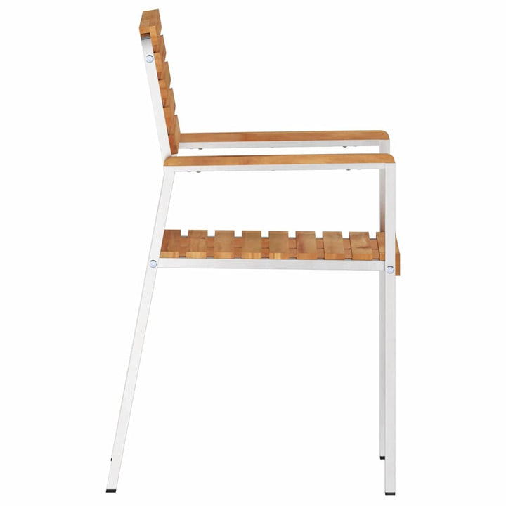 Have Stol 4 pcs Massiv Teaktræ og Rustfrit Stål