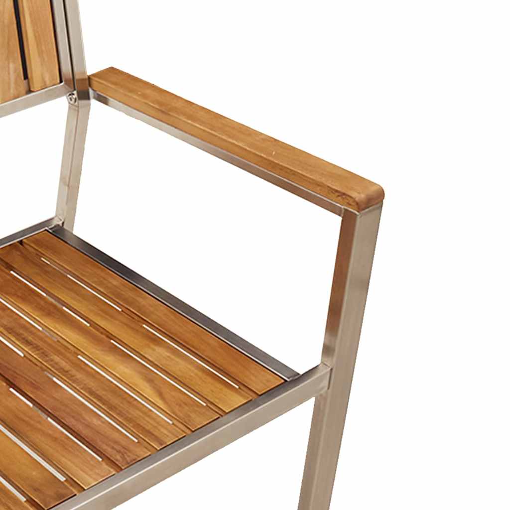 Have Stol 2 pcs Massiv akacietræ og rustfrit stål