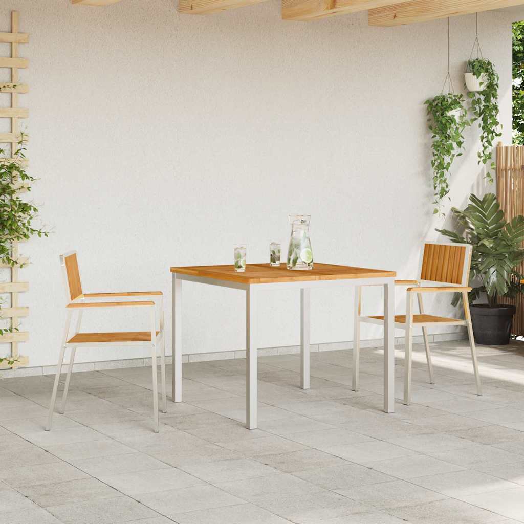 Have Stol 2 pcs Massiv teaktræ og rustfrit stål