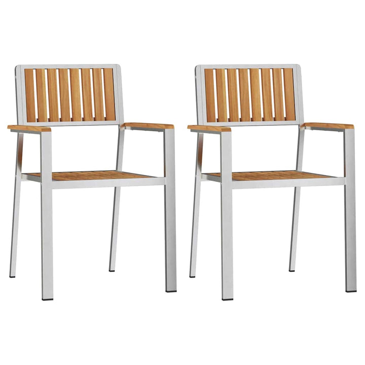 Have Stol 2 pcs Massiv teaktræ og rustfrit stål