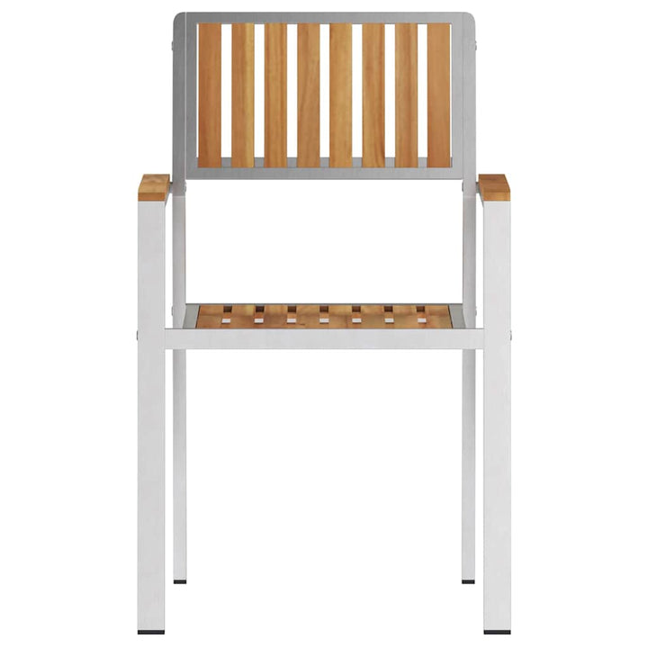 Have Stol 2 pcs Massiv teaktræ og rustfrit stål