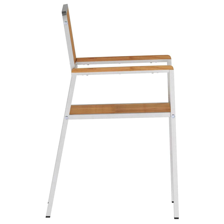 Have Stol 2 pcs Massiv teaktræ og rustfrit stål