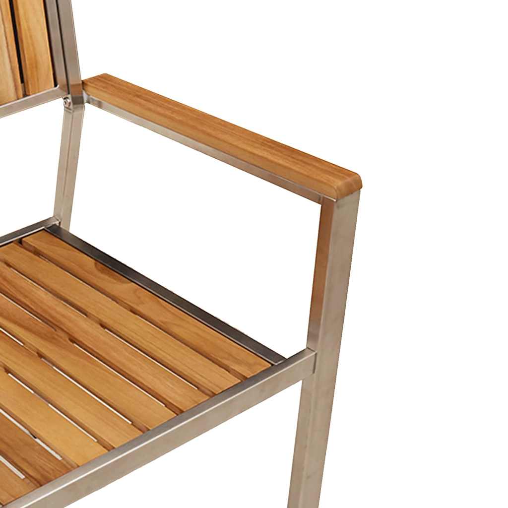 Have Stol 4 pcs Massiv teaktræ og rustfrit stål