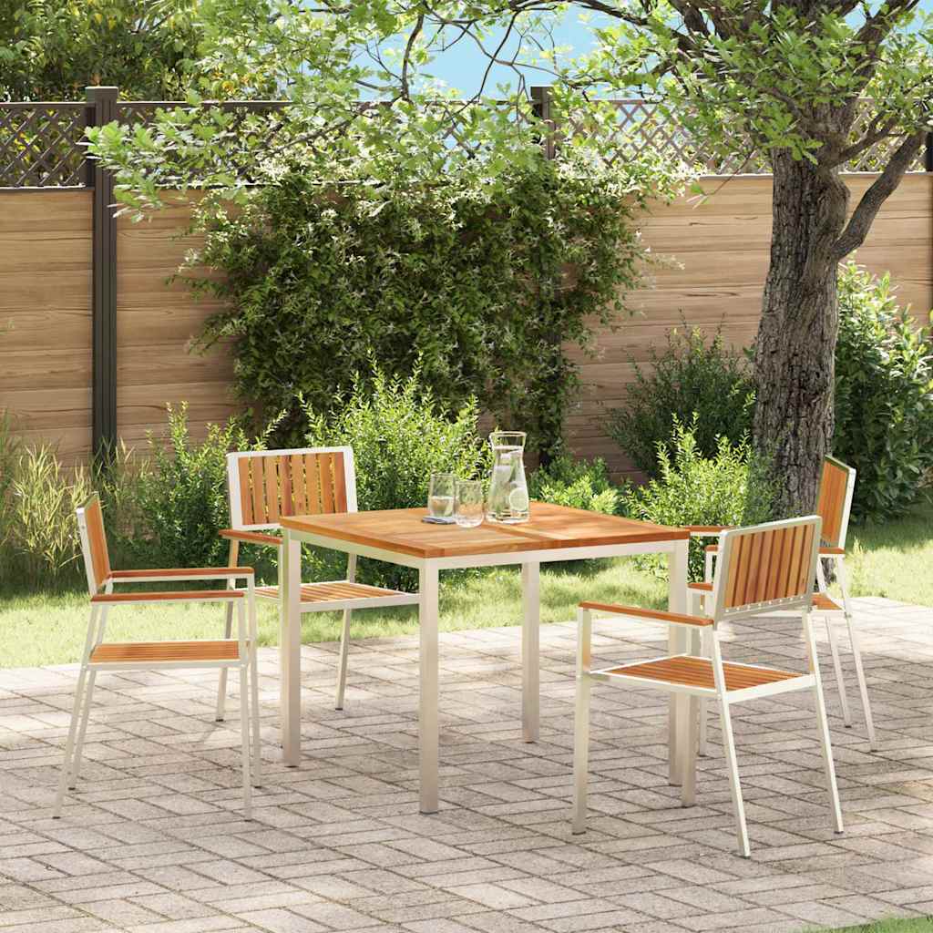 Have Stol 4 pcs Massiv teaktræ og rustfrit stål