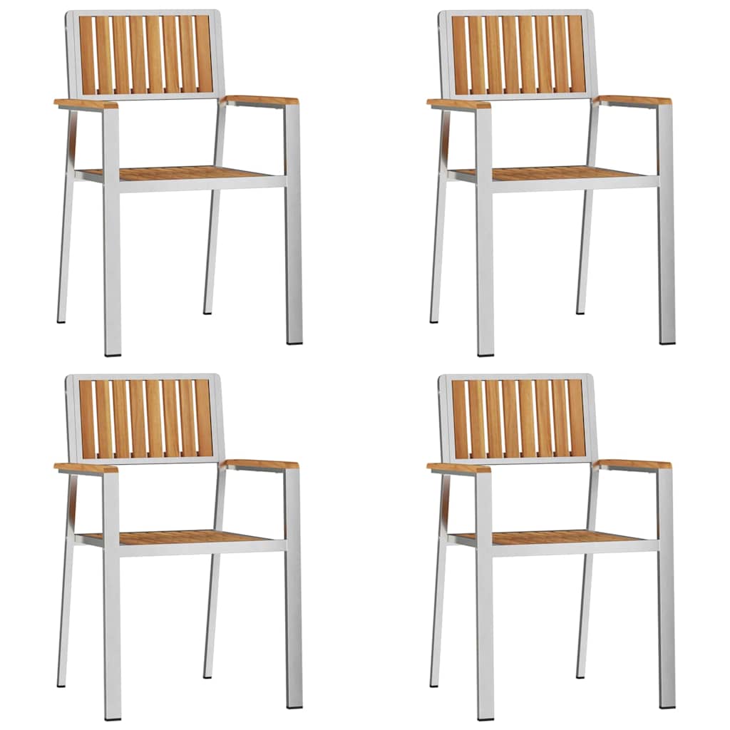 Have Stol 4 pcs Massiv teaktræ og rustfrit stål