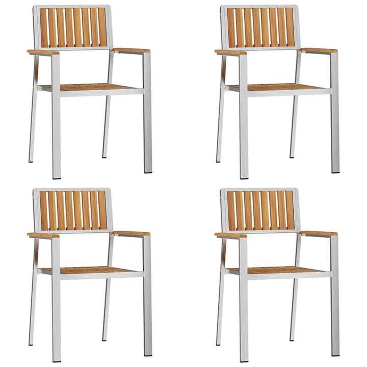 Have Stol 4 pcs Massiv teaktræ og rustfrit stål