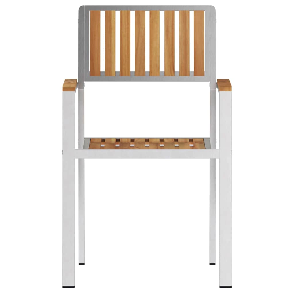 Have Stol 4 pcs Massiv teaktræ og rustfrit stål