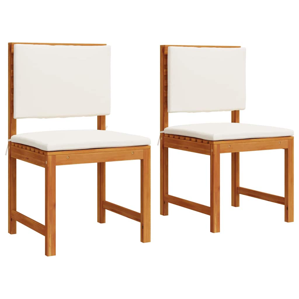 Have Stol med pude 2 pcs Brun Massivt akacietræ