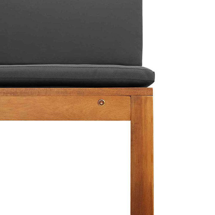 Have Stol med pude 2 pcs Brun Massivt akacietræ