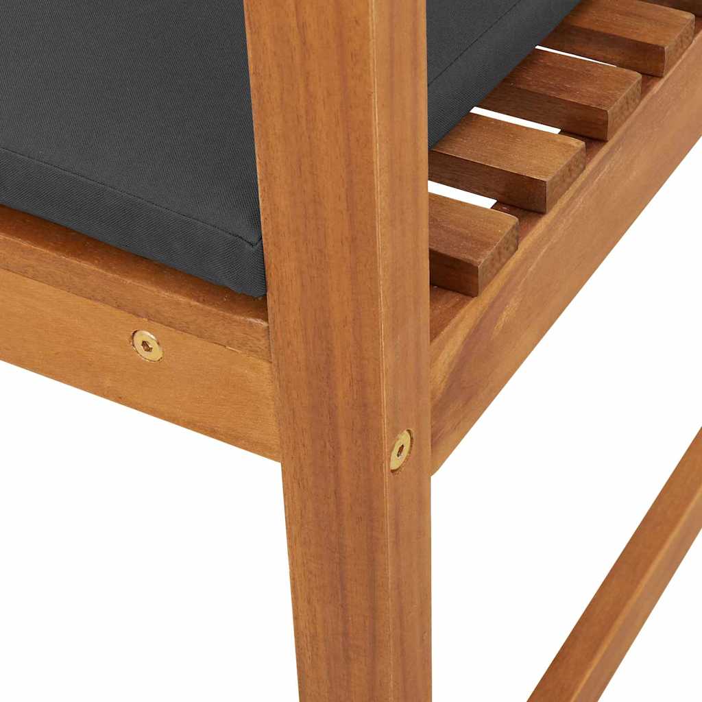 Have Stol med pude 2 pcs Brun Massivt akacietræ