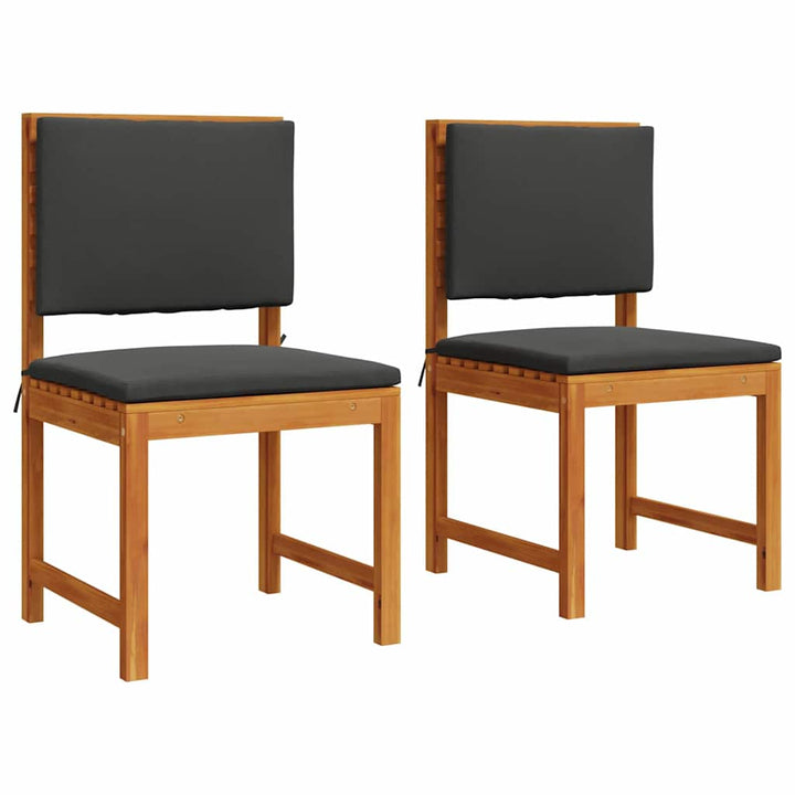 Have Stol med pude 2 pcs Brun Massivt akacietræ