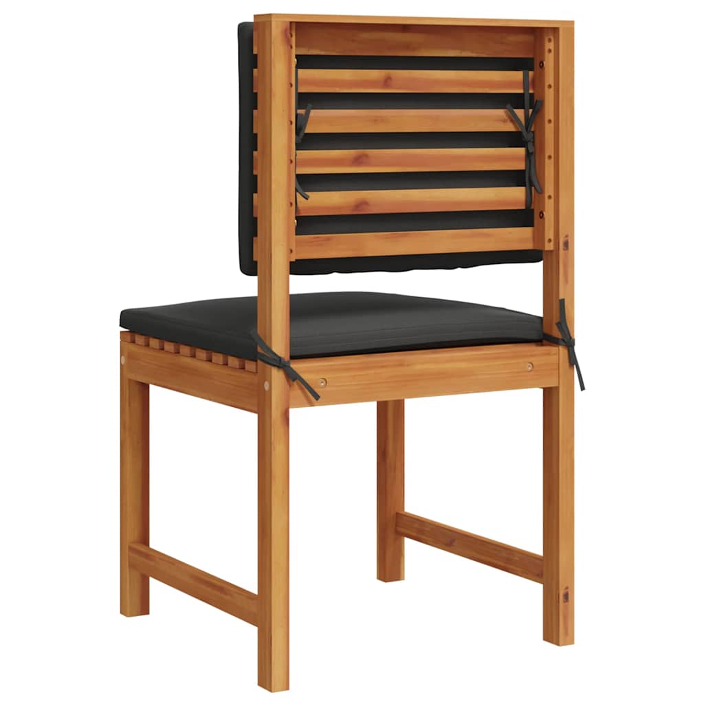 Have Stol med pude 2 pcs Brun Massivt akacietræ