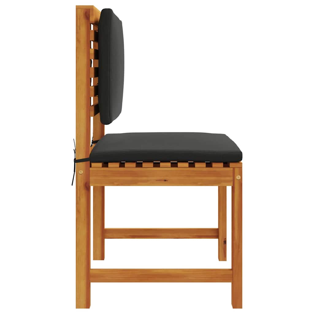 Have Stol med pude 2 pcs Brun Massivt akacietræ