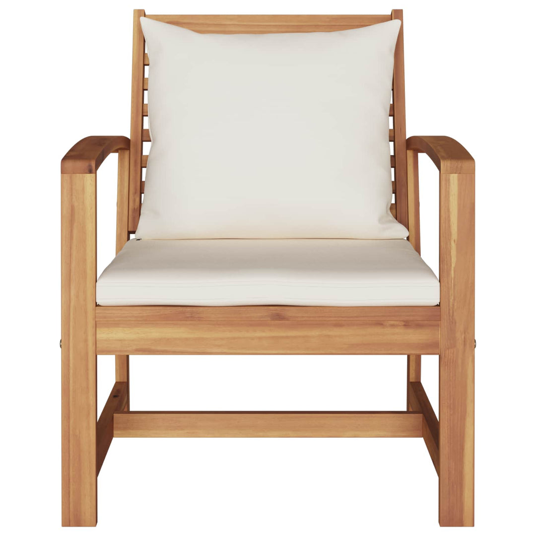 Stol 2 Stk Brun og Creme 65 x 60 x 76,5 cm Massiv Teaktræ